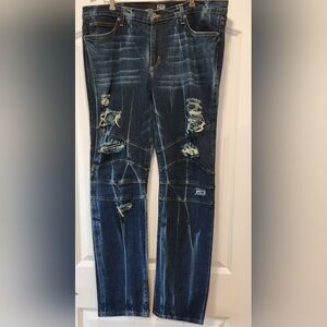 RUSTIC DIME LOS ANGELES MEN'S BLUE DENIM JEANS SIZE 36 X 33 TAPER FIT